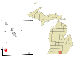 Hillsdale County Michigan Incorporated and Unincorporated areas Camden Highlighted